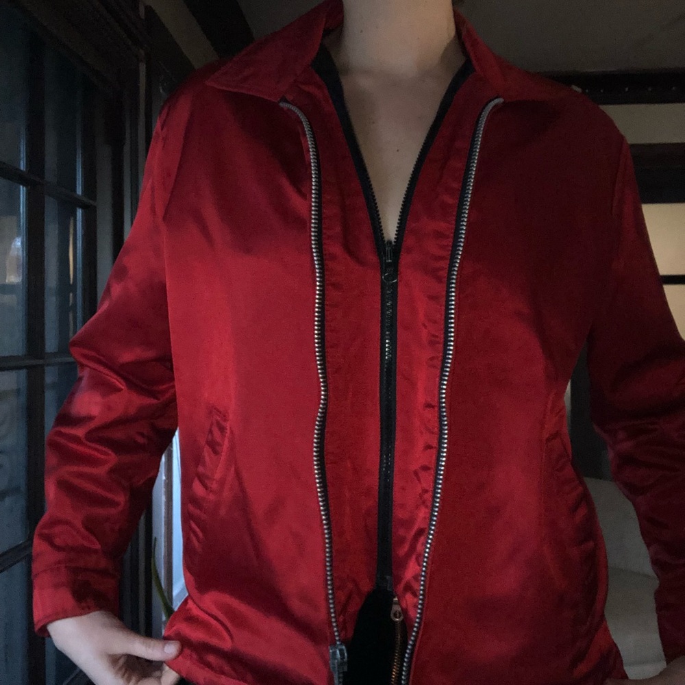 spiewak titan vintage 80s red reflective jacket
